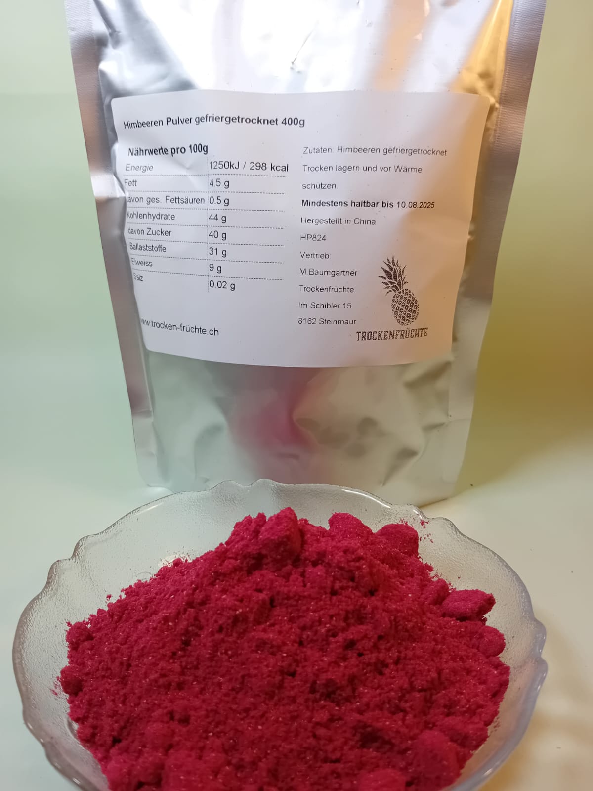 Gefriergetrocknete Himbeeren Pulver 400g