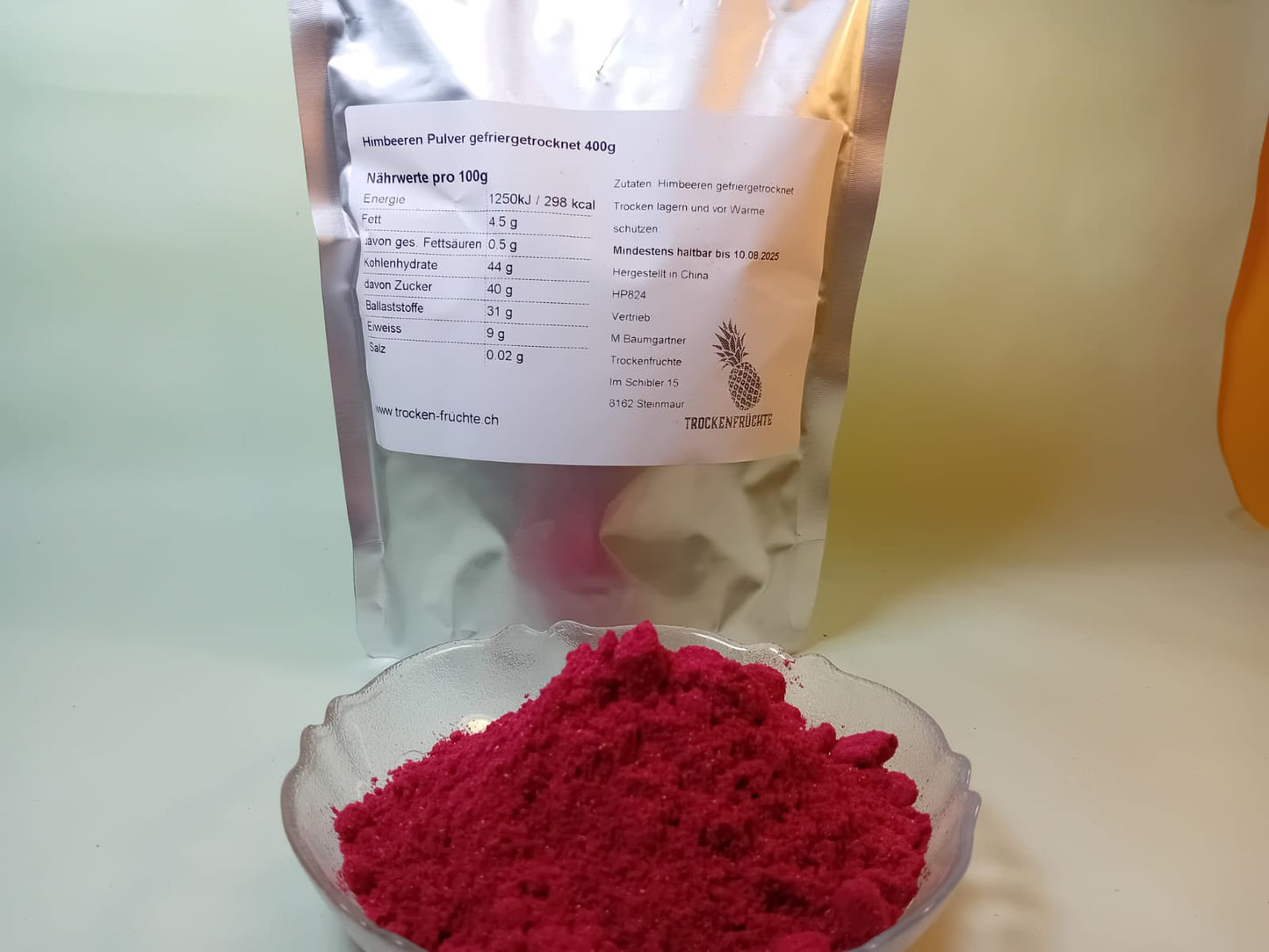 Gefriergetrocknete Himbeeren Pulver 400g