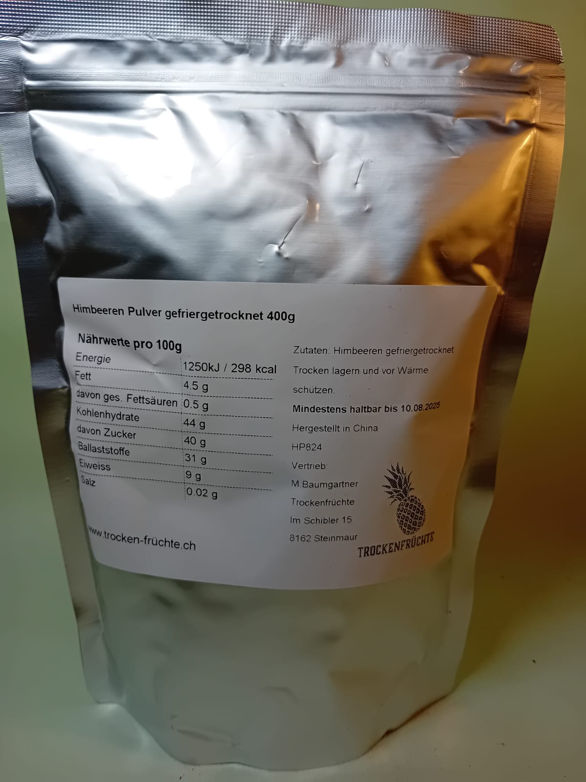 Gefriergetrocknete Himbeeren Pulver 400g