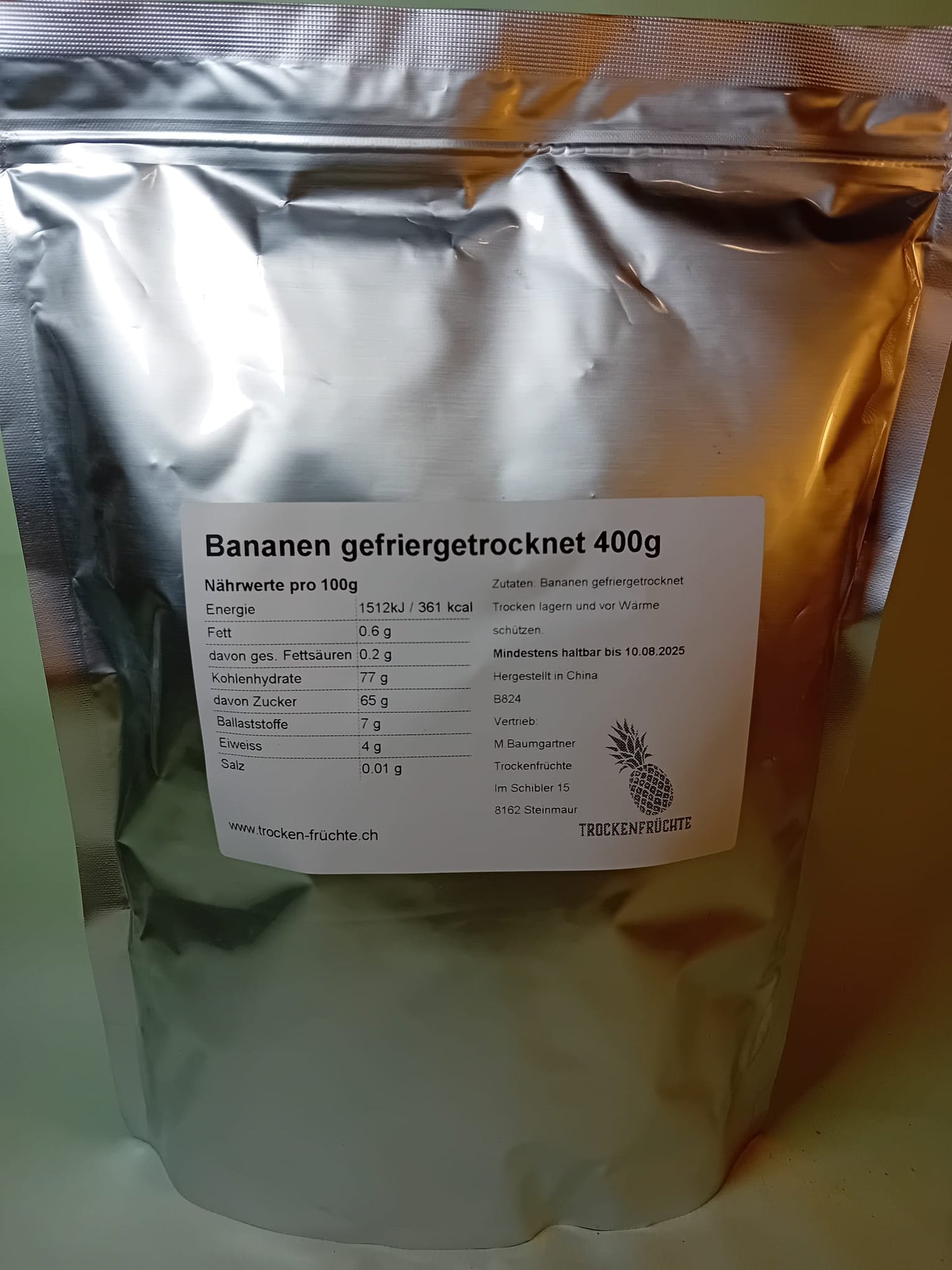 Gefriergetrocknete Bananenscheiben 400g